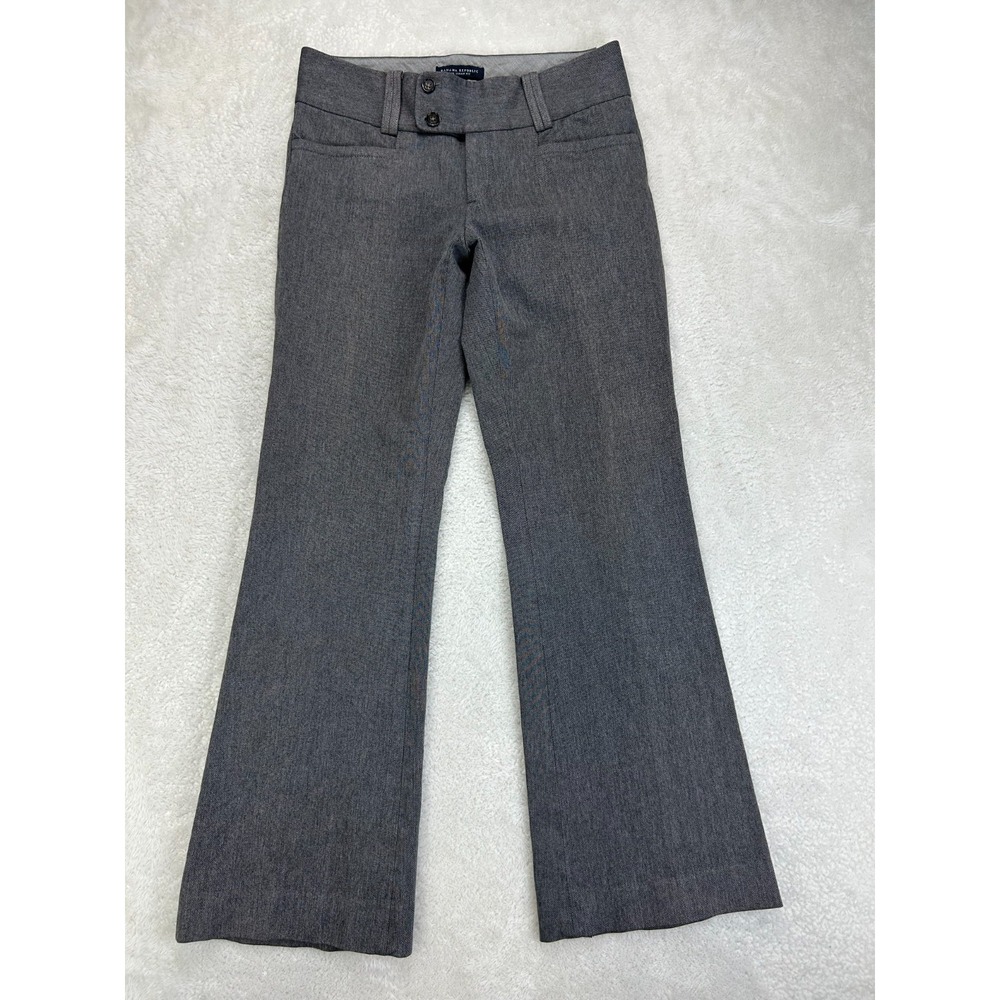 Banana Republic Sloan Fit Pants Womens 4 Dark Gray Stretch Flat Front Flare Leg